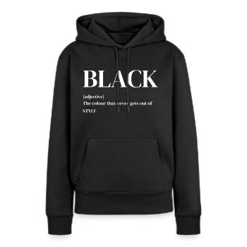 Black Style 1 - Frauen Premium Bio Hoodie - Schwarz - Vorne - Julia (174cm)