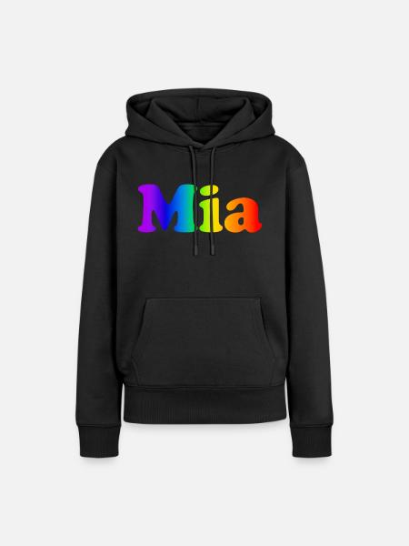 Mia - Frauen Premium Bio Hoodie - Schwarz