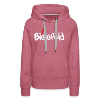 Bielefeld - Frauen Premium Bio Hoodie - Malve - Vorne - Isabella (175cm)