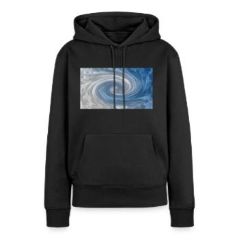 wirbel. - Frauen Premium Bio Hoodie - Schwarz - Vorne - Julia (174cm)