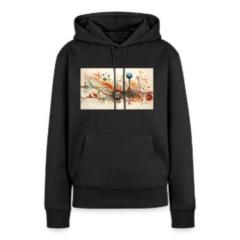 Univers - Frauen Premium Bio Hoodie - Schwarz - Vorne - Julia (174cm)