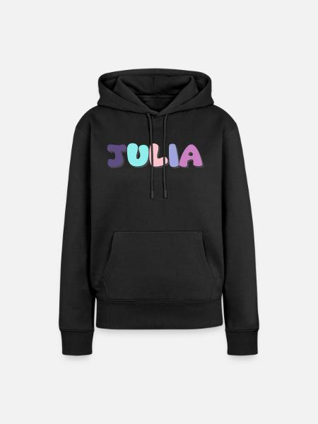 Name - Julia - Frauen Premium Bio Hoodie - Schwarz
