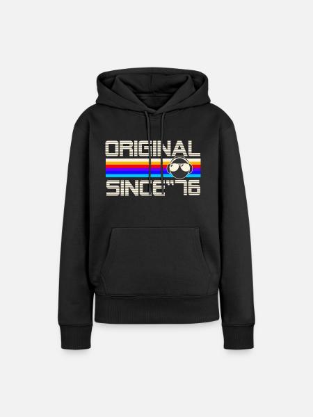 Seit 76 - Frauen Premium Bio Hoodie - Schwarz