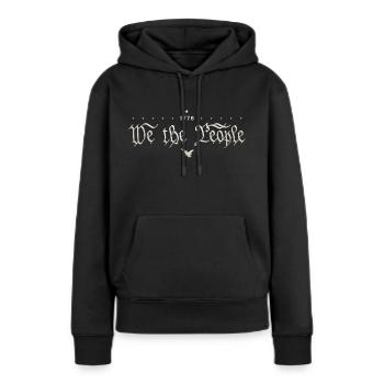 Nous, le peuple - Constitution des pères fondateurs - Sweat à capuche Premium bio Femme - noir - Devant - Julia (174cm)