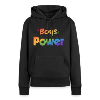 Jungen POWER EN mc - Frauen Premium Bio Hoodie - Schwarz - Vorne - Julia (174cm)