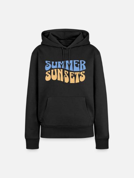 Summer Sunsets Magic - Frauen Premium Bio Hoodie - Schwarz