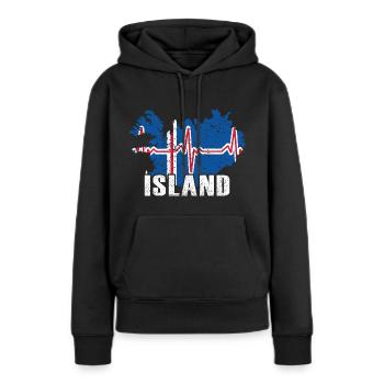 Island - Frauen Premium Bio Hoodie - Schwarz - Vorne - Julia (174cm)