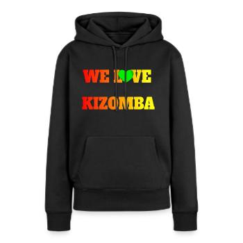 Nous aimons la Kizomba - Sweat à capuche Premium bio Femme - noir - Devant - Julia (174cm)