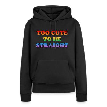 Trop mignon pour être hétéro - Sweat à capuche Premium bio Femme - noir - Devant - Julia (174cm)