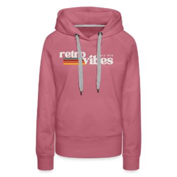 Retro Vibes - Frauen Premium Bio Hoodie - Malve - Vorne - Isabella (175cm)