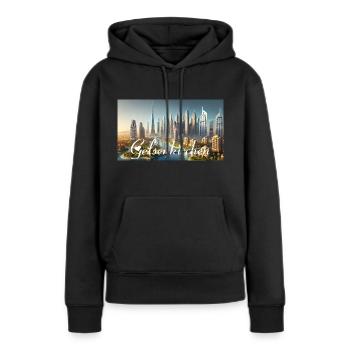 Gelsenkirchen - Frauen Premium Bio Hoodie - Schwarz - Vorne - Julia (174cm)
