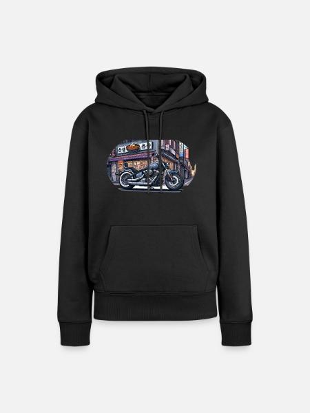 鉄鬼 Tekki Chopper - Frauen Premium Bio Hoodie - Schwarz