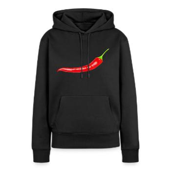 chilli - Sweat à capuche Premium bio Femme - noir - Devant - Julia (174cm)