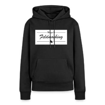 Minga <3 - Feldmoching - München-Liebe - Frauen Premium Bio Hoodie - Schwarz - Vorne - Julia (174cm)