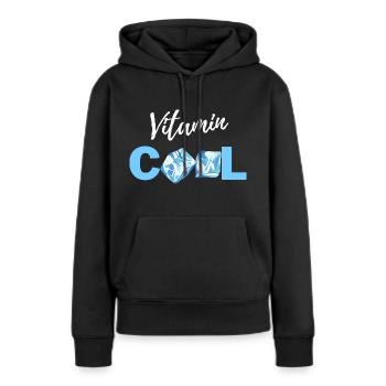 Vitamines COOL - Sweat à capuche Premium bio Femme - noir - Devant - Julia (174cm)