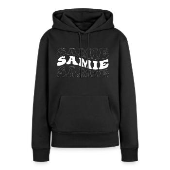 Drôle Samie Groovy 4 Hommes Femmes Cool Samie Tie Dye - Sweat à capuche Premium bio Femme - noir - Devant - Julia (174cm)