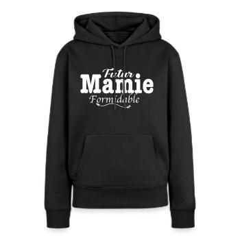 Futur Mamie formidable - Sweat à capuche Premium bio Femme - noir - Devant - Julia (174cm)