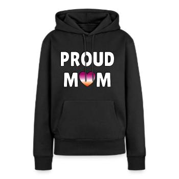 Stolze Mama lesbische Flagge Herz - Frauen Premium Bio Hoodie - Schwarz - Vorne - Julia (174cm)