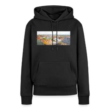 Altstadt Osnabrück Panoramablick von St. Marien - Frauen Premium Bio Hoodie - Schwarz - Vorne - Julia (174cm)