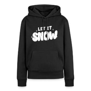 Hallo Winter Spruch Winterzeit Schnee Neuschnee - Frauen Premium Bio Hoodie - Schwarz - Vorne - Julia (174cm)