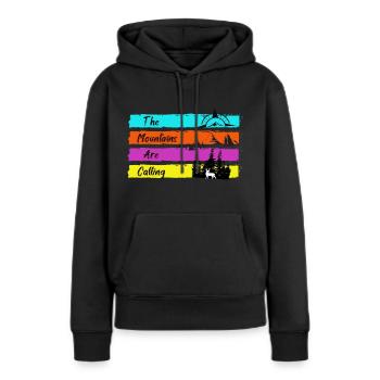 WildFree - Sweat à capuche Premium bio Femme - noir - Devant - Julia (174cm)