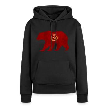 Silhouette d’ours avec marteau et faucille URSS - Sweat à capuche Premium bio Femme - noir - Devant - Julia (174cm)