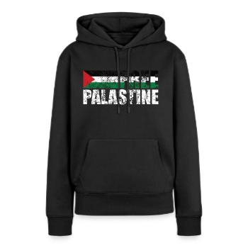 Free Palestine Free Gaza Jérusalem - Sweat à capuche Premium bio Femme - noir - Devant - Julia (174cm)