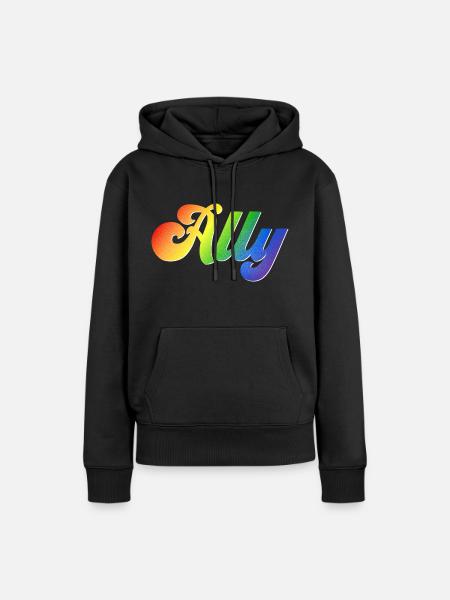 Ally LGBT Pride Unterstützung - Frauen Premium Bio Hoodie - Schwarz
