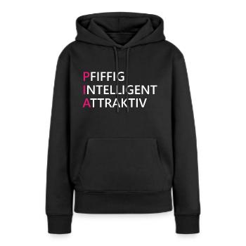 Pia Name Geschenk - Frauen Premium Bio Hoodie - Schwarz - Vorne - Julia (174cm)