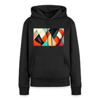 FARBENFROH - Frauen Premium Bio Hoodie - Schwarz - Vorne - Julia (174cm)