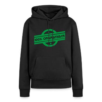 orgasmisch oder organic - Frauen Premium Bio Hoodie - Schwarz - Vorne - Julia (174cm)