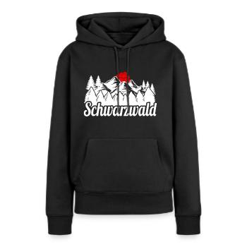 Schwarzwald motiv - Frauen Premium Bio Hoodie - Schwarz - Vorne - Julia (174cm)