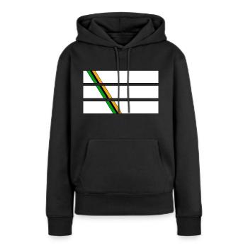 Drei Streifen - Frauen Premium Bio Hoodie - Schwarz - Vorne - Julia (174cm)