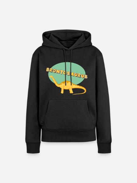 Brontosaurus - Frauen Premium Bio Hoodie - Schwarz