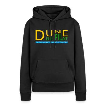Dune du Pilat, la plus haute dune d'Europe - Sweat à capuche Premium bio Femme - noir - Devant - Julia (174cm)