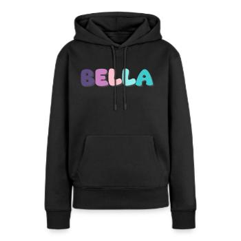 Nom - Bella - Sweat à capuche Premium bio Femme - noir - Devant - Julia (174cm)