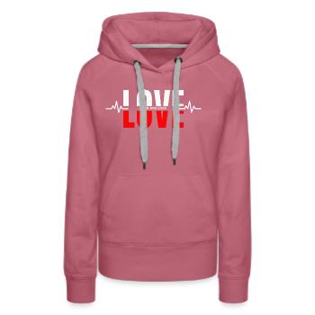 EWIGE LIEBE - Frauen Premium Bio Hoodie - Malve - Vorne - Isabella (175cm)