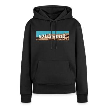 Hollywood - Sweat à capuche Premium bio Femme - noir - Devant - Julia (174cm)
