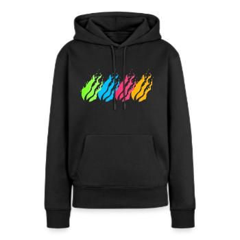 Boule de feu Néon - Sweat à capuche Premium bio Femme - noir - Devant - Julia (174cm)