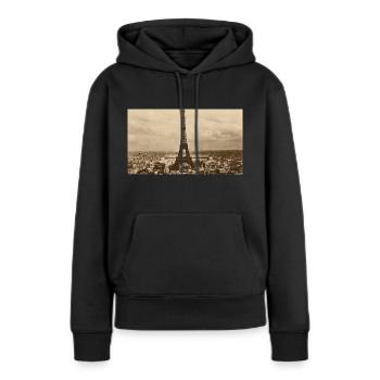 Paris - Frauen Premium Bio Hoodie - Schwarz - Vorne - Julia (174cm)