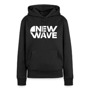 New wave logo - Women’s Premium Organic Hoodie - black - Front - Julia (174cm)