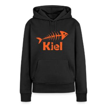 Fischgräte Kiel - Frauen Premium Bio Hoodie - Schwarz - Vorne - Julia (174cm)