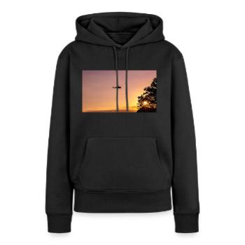 Militärhubschrauber am Himmel - Frauen Premium Bio Hoodie - Schwarz - Vorne - Julia (174cm)