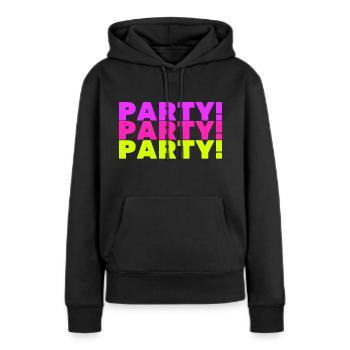 Party - Frauen Premium Bio Hoodie - Schwarz - Vorne - Julia (174cm)