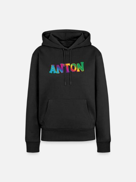 Anton - Frauen Premium Bio Hoodie - Schwarz