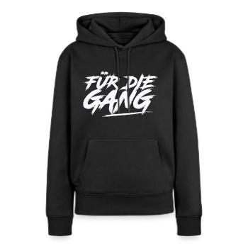 Für die Gang Design - Frauen Premium Bio Hoodie - Schwarz - Vorne - Julia (174cm)