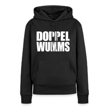 Doppel Wumms (Military Style) - Frauen Premium Bio Hoodie - Schwarz - Vorne - Julia (174cm)