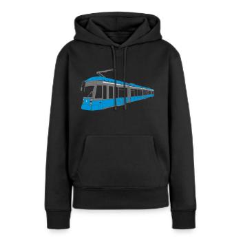 munich tram - Women’s Premium Organic Hoodie - black - Front - Julia (174cm)