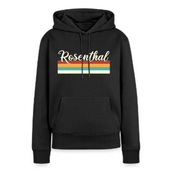 Rosenthal - Pankow - Berlin - Retro - Vintage - Frauen Premium Bio Hoodie - Schwarz - Vorne - Julia (174cm)