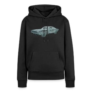 Chargeur - Sweat à capuche Premium bio Femme - noir - Devant - Julia (174cm)